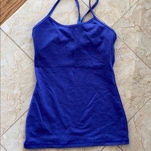 Lululemon power Y tank. Dark/light blue stripes